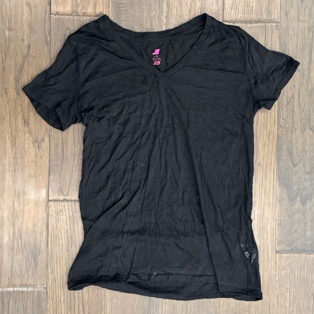Joe Fresh Black Ruched Relaxed Tee